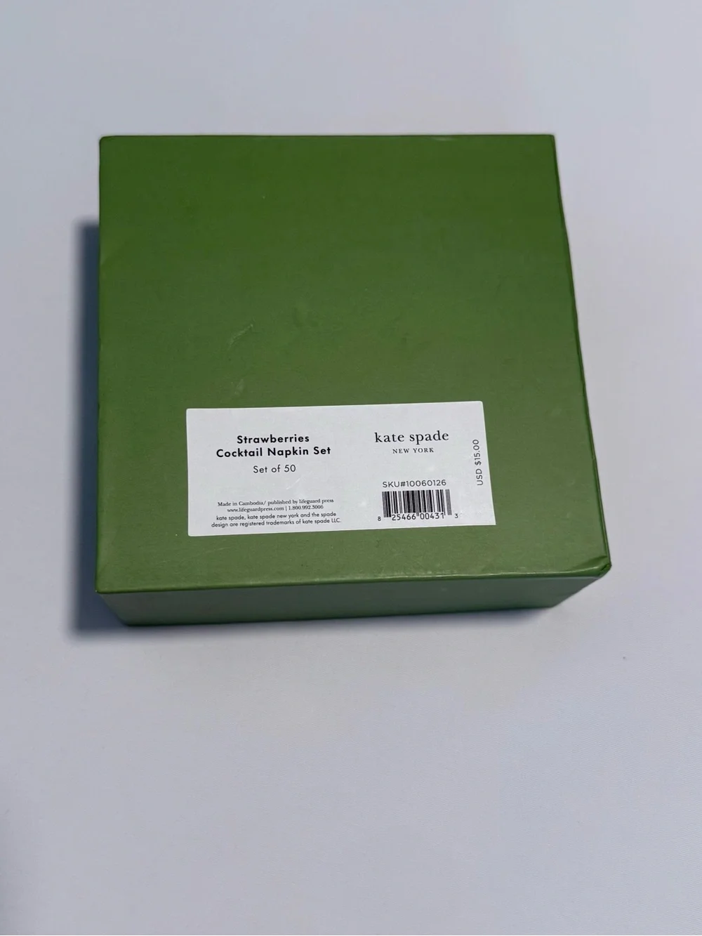 kate spade New York Strawberry Cocktail Napkins - Red & Green